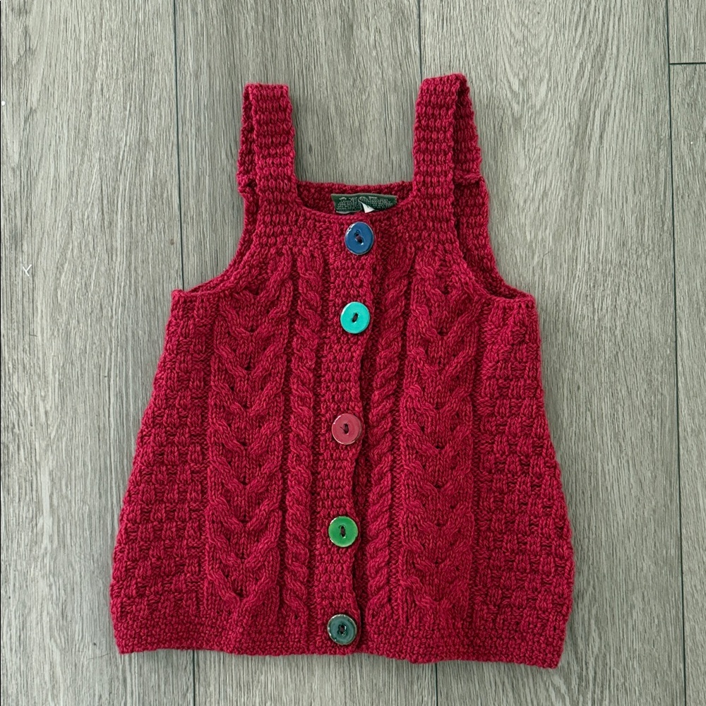 Carraig Donn Baby Button Down Winter Woollen Dress 100% wool size large 12-18 mo